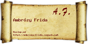 Ambrózy Frida névjegykártya